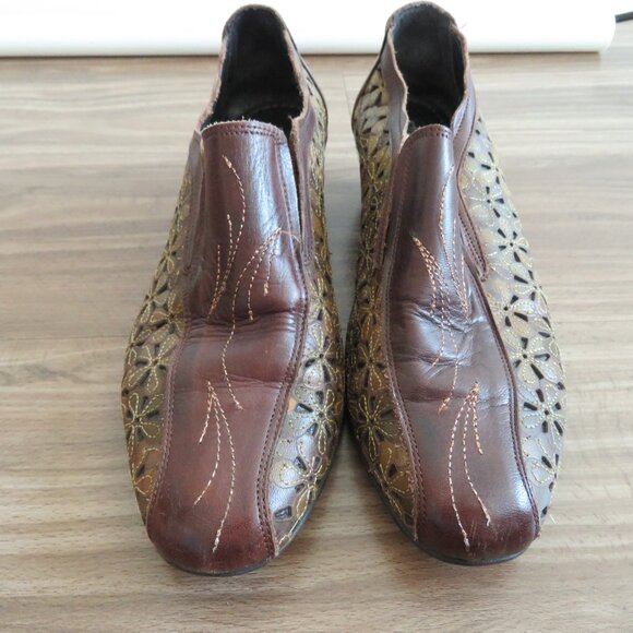 PIKOLINOS Romana Tooled Leather Floral Slip On Comfort Shoes Academia Boho Sz 8 - Picture 7 of 14